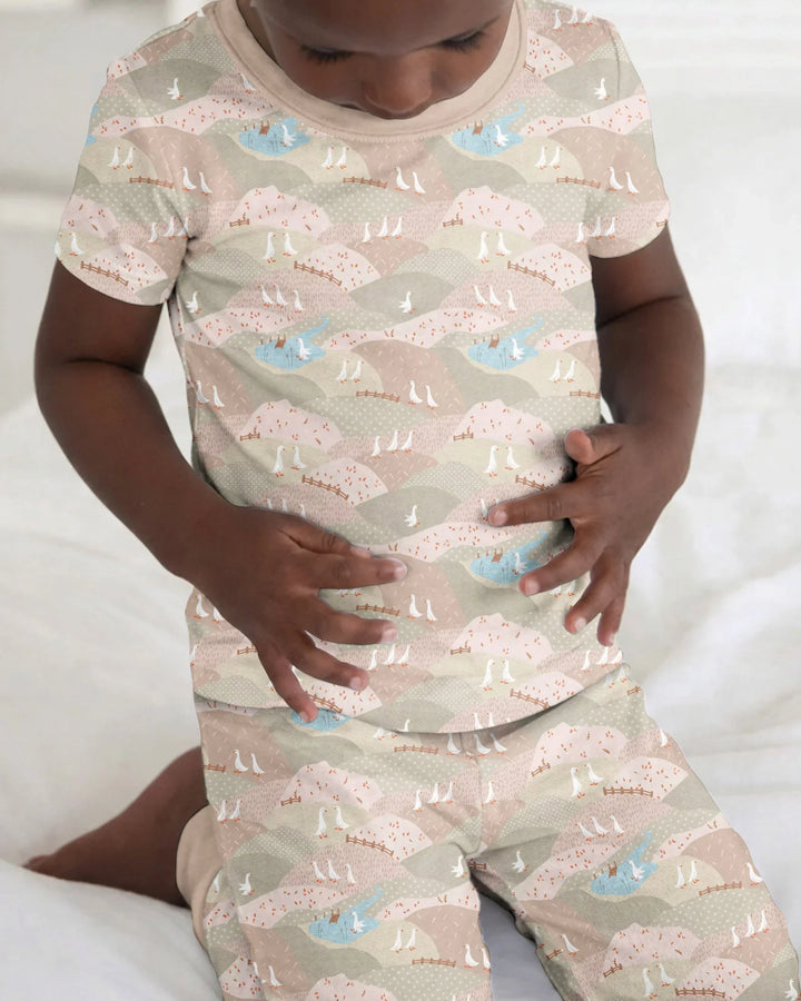 Zweiteiliges, kurzärmliges Pyjama-Set mit Marienkäfern