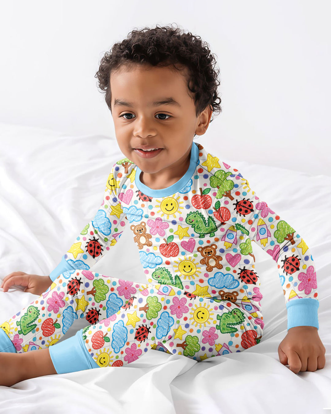 Baby Cute Draw Bamboo Two Piece Long Sleeve Pajama Set