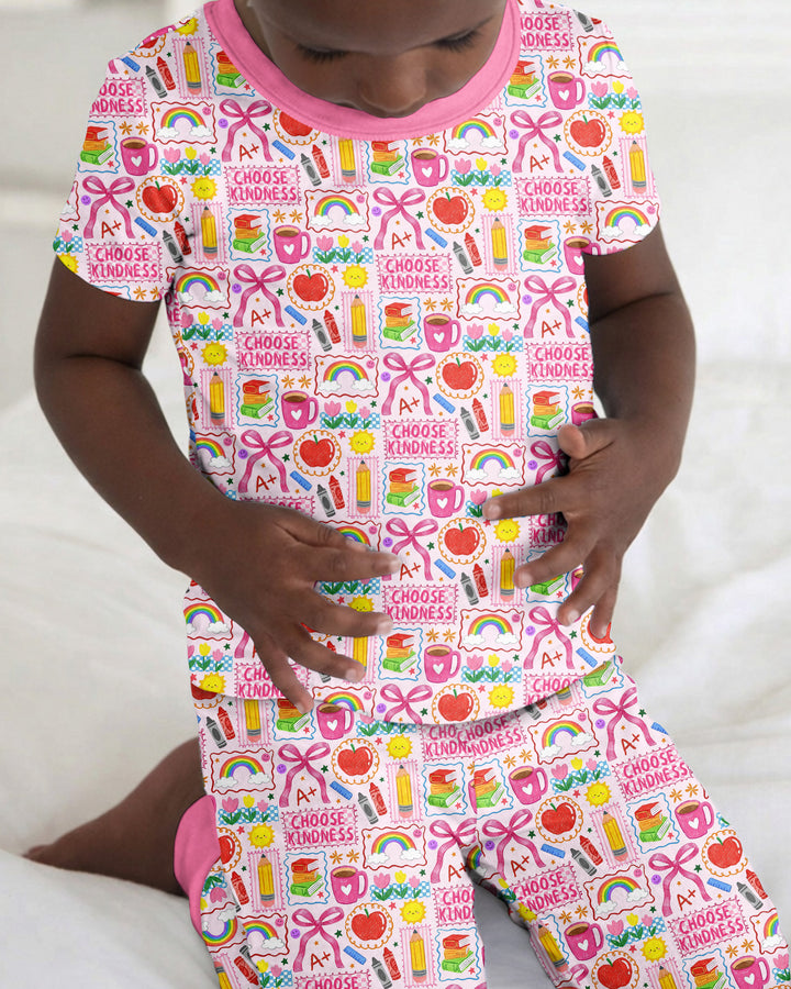Zweiteiliges, kurzärmliges Pyjama-Set mit Marienkäfern