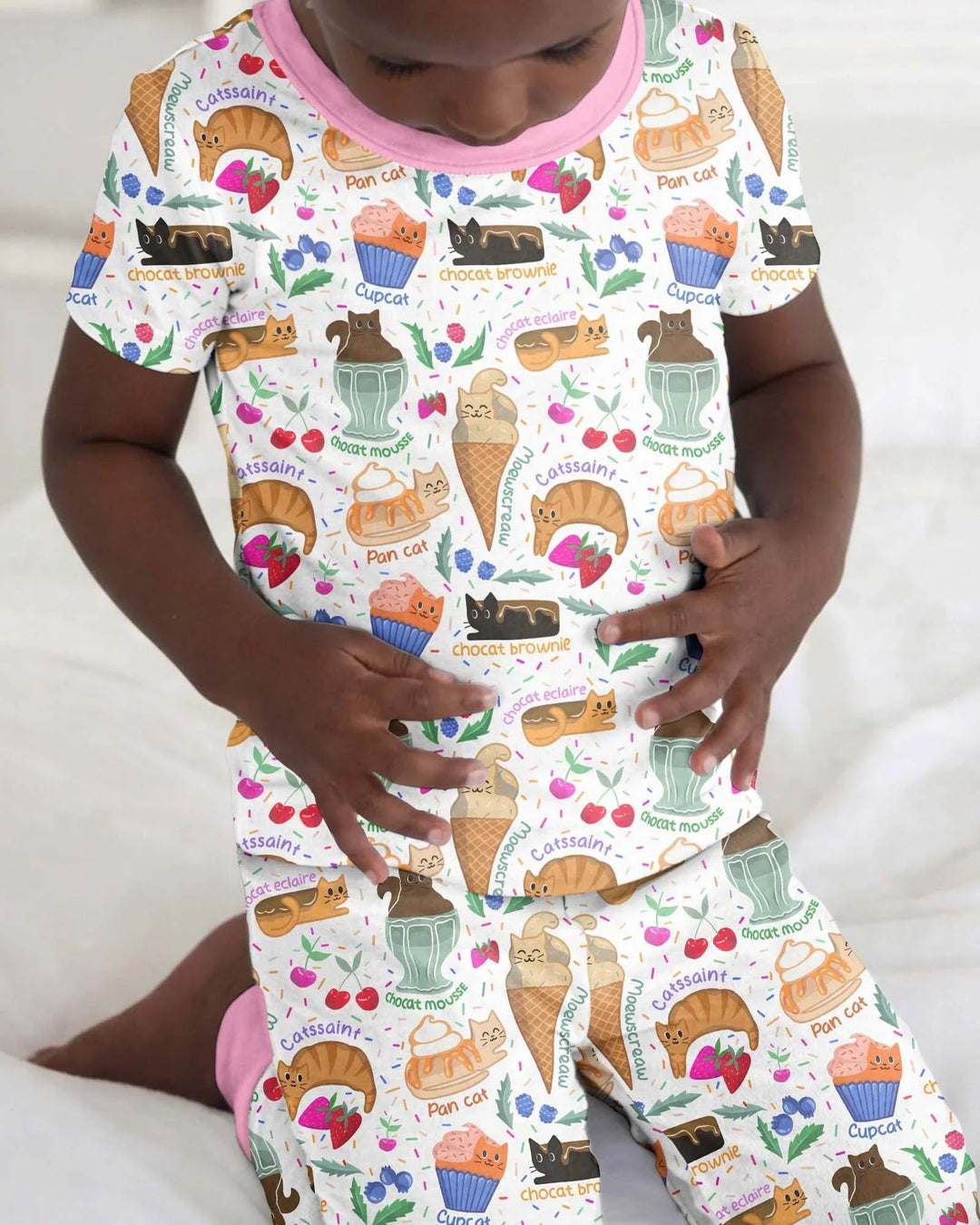 Zweiteiliges, kurzärmliges Pyjama-Set mit Marienkäfern