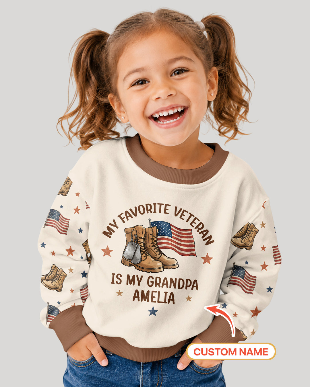 My Favorite Veteran Is My Grandpa Bamboo Crewneck Sweatshirt