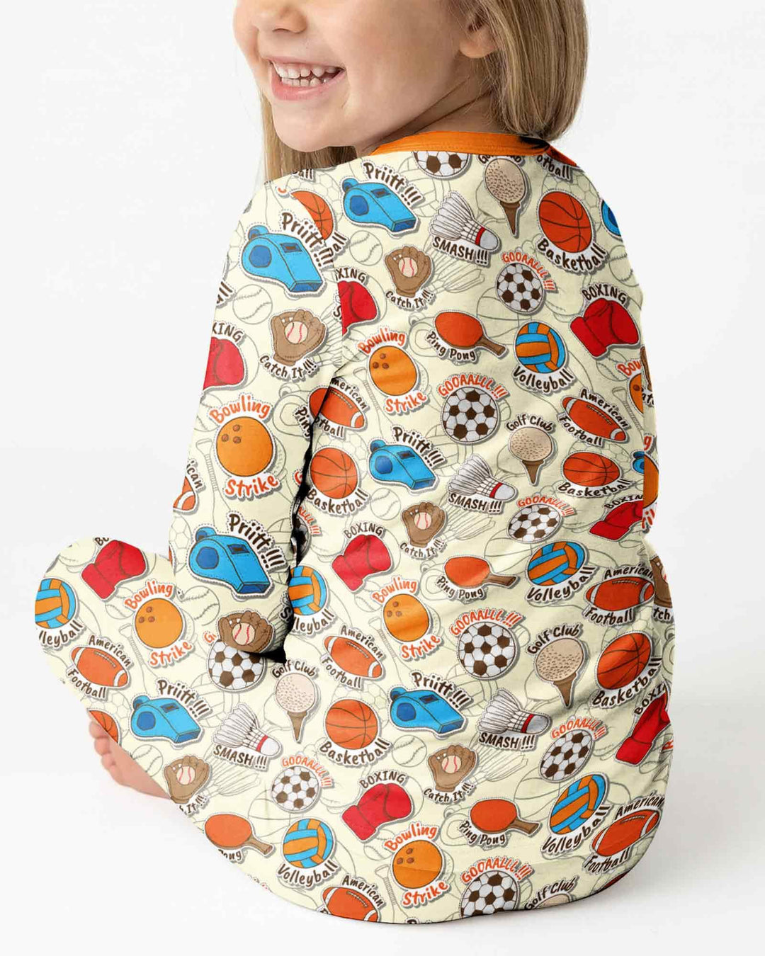 Zweiteiliges Langarm-Pyjama-Set mit Sommerfrüchten