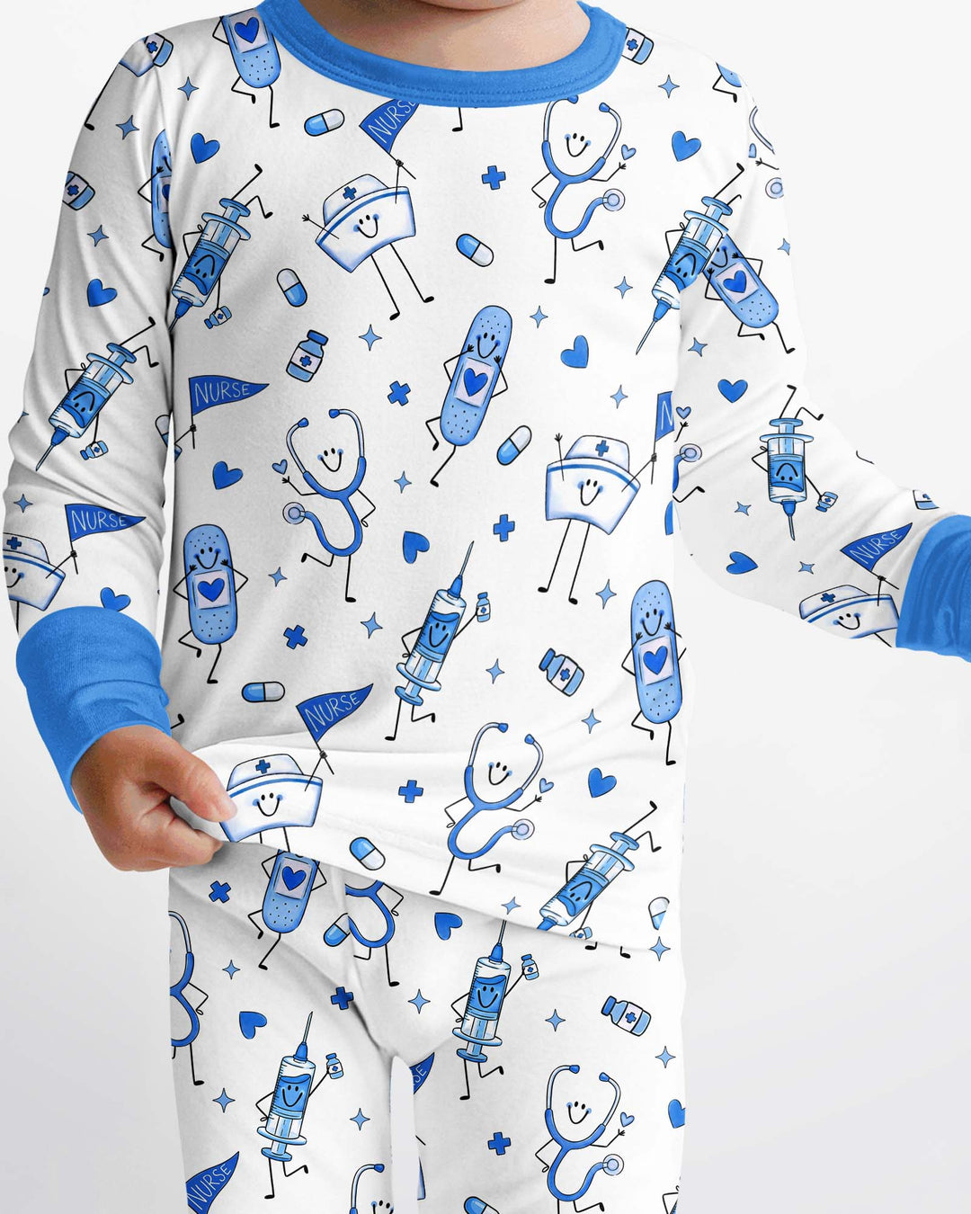 Zweiteiliges Langarm-Pyjama-Set mit Sommerfrüchten
