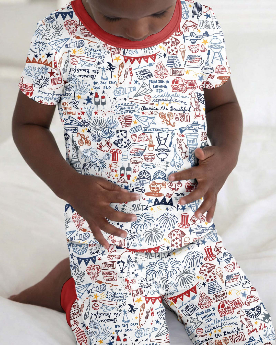 Zweiteiliges, kurzärmliges Pyjama-Set mit Marienkäfern