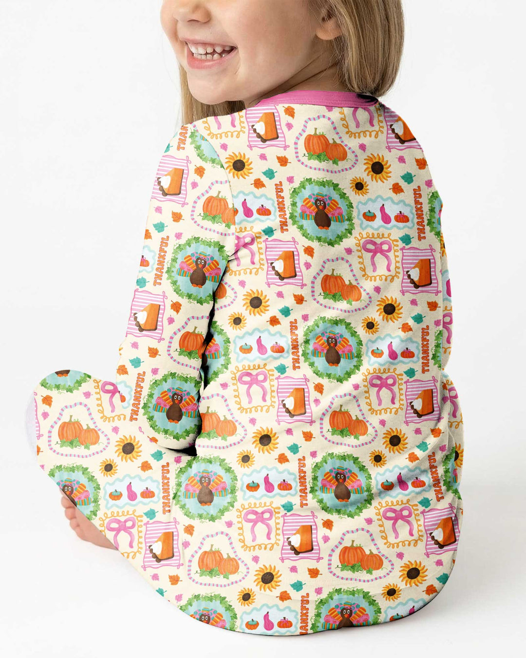 Sweet Thanksgiving Harvest Bamboo Two Piece Long Sleeve Pajama Set