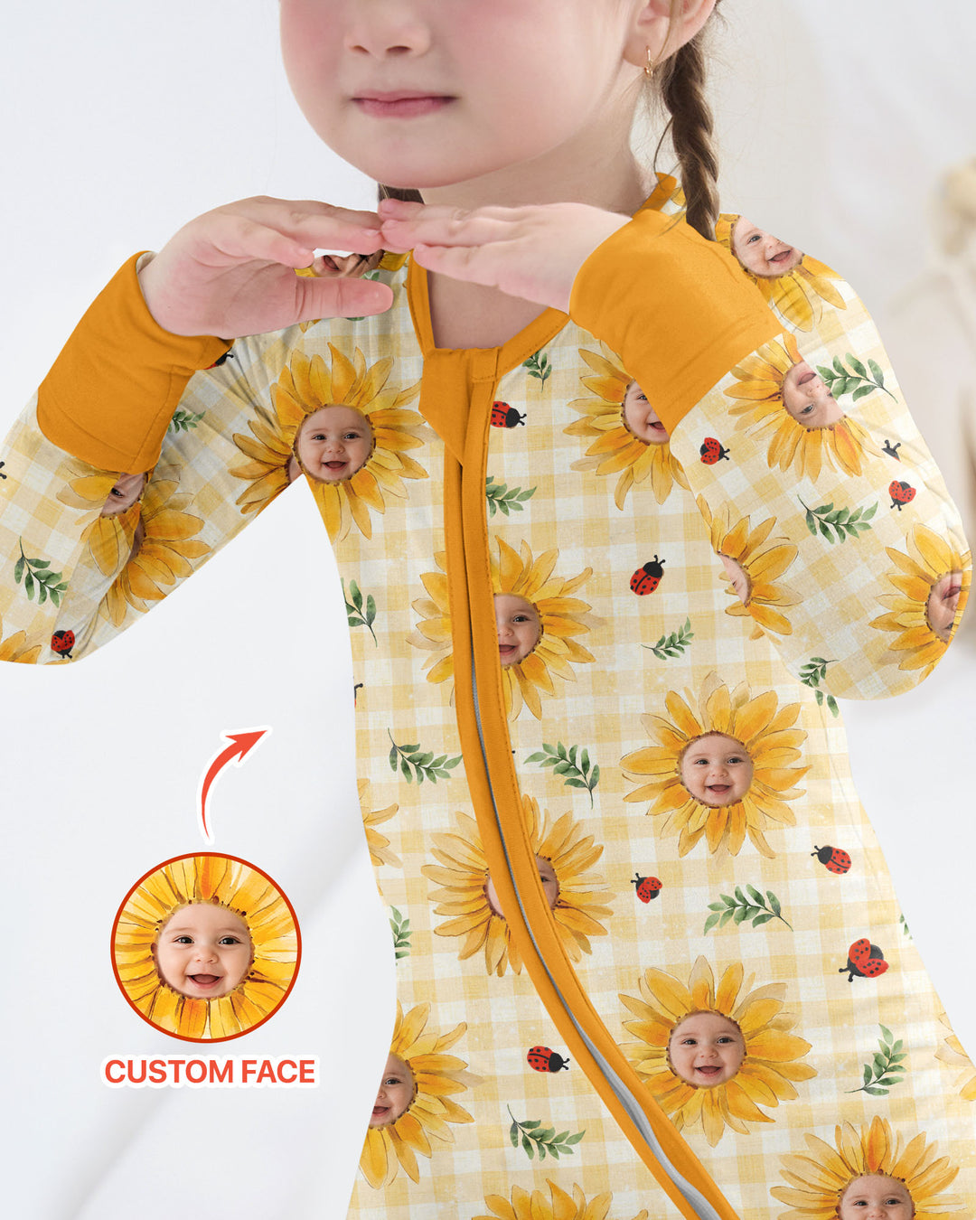 Gerippte Babykleidung mit individuellem Foto - Weich &amp; Skizzenhaft