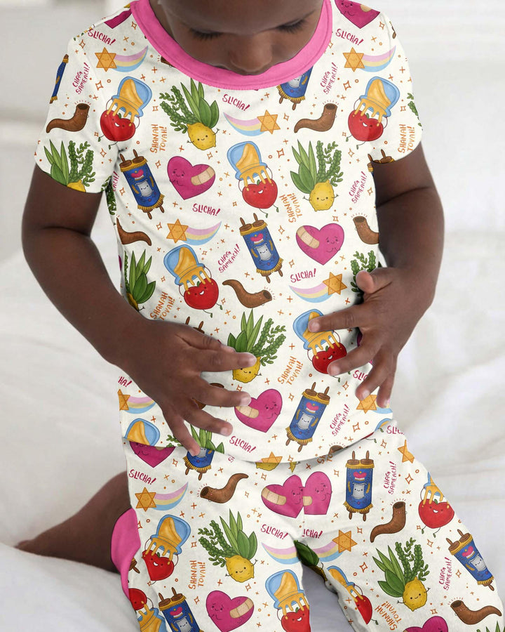 Zweiteiliges, kurzärmliges Pyjama-Set mit Marienkäfern