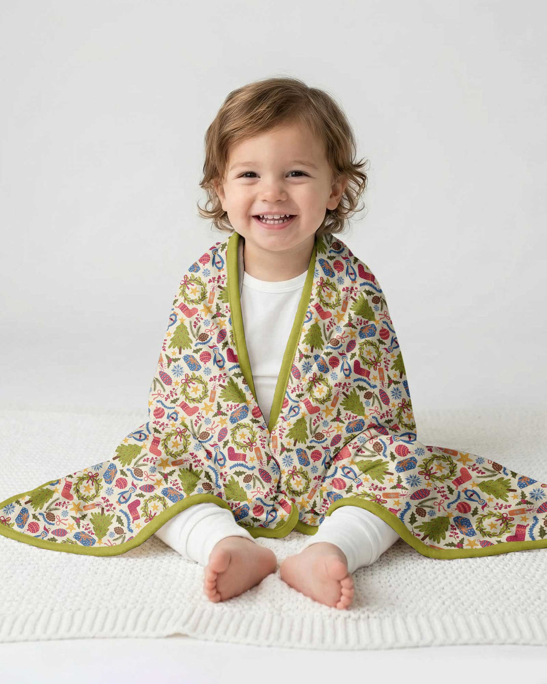All Over Christmas Fun Bamboo Blanket