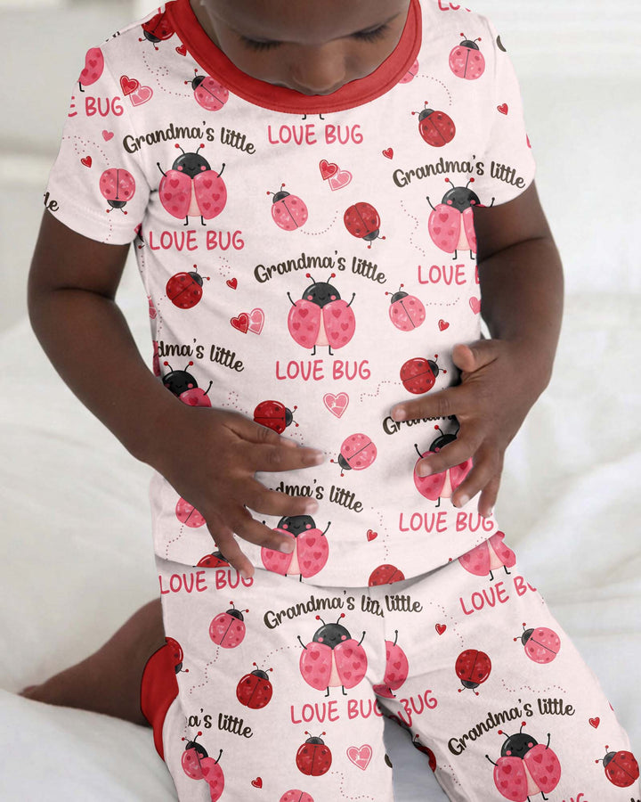 Grandma's Little Love Bug Bamboo Two Piece Short Sleeve Pajama Set