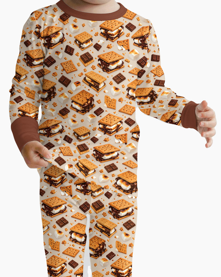 Cute Smore Bamboo Two Piece Long Sleeve Pajama Set