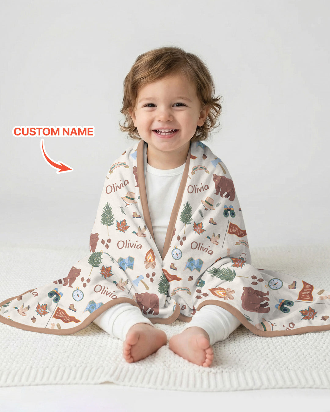 Custom Name Adventure Outdoors Bamboo Blanket