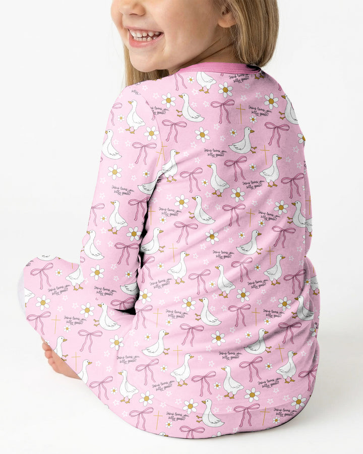 Zweiteiliges Langarm-Pyjama-Set mit Sommerfrüchten