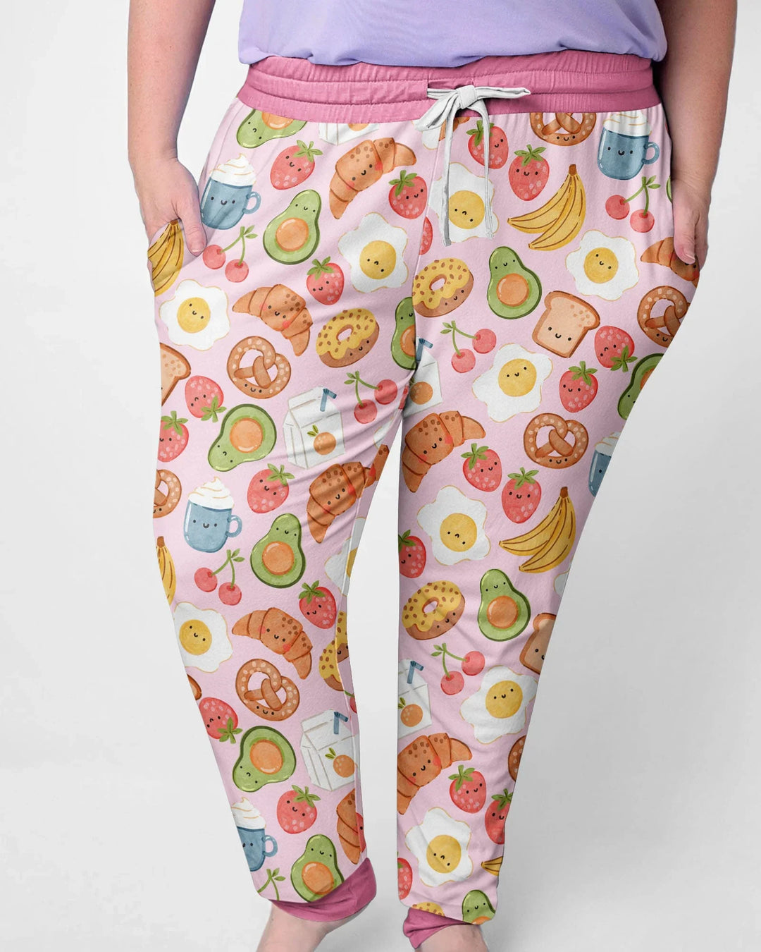 Breakfast Buddies Familien-Pyjama-Set aus Bambus für Damen