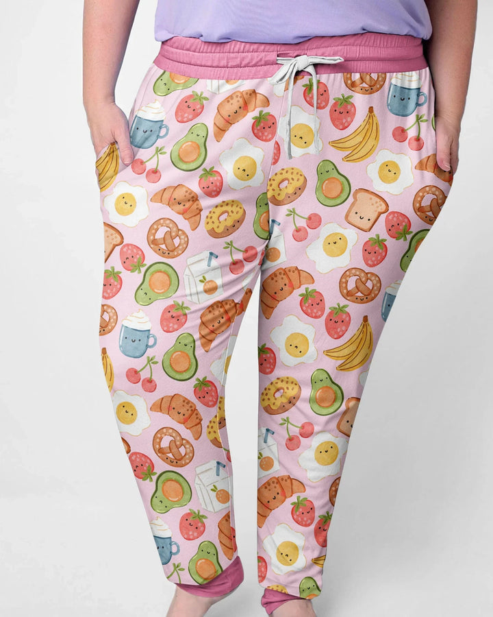 Breakfast Buddies Familien-Pyjama-Set aus Bambus für Damen