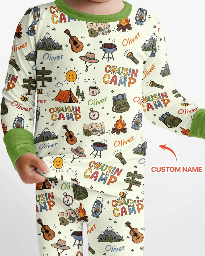 Zweiteiliges Langarm-Pyjama-Set mit Sommerfrüchten