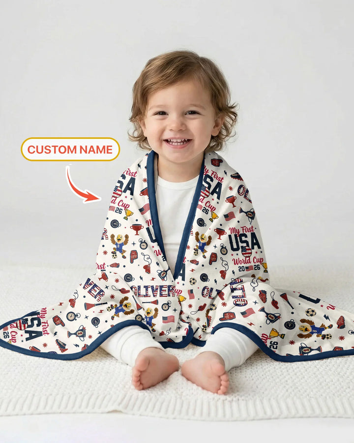 My First Soccer Cup 2026 Bamboo Blanket