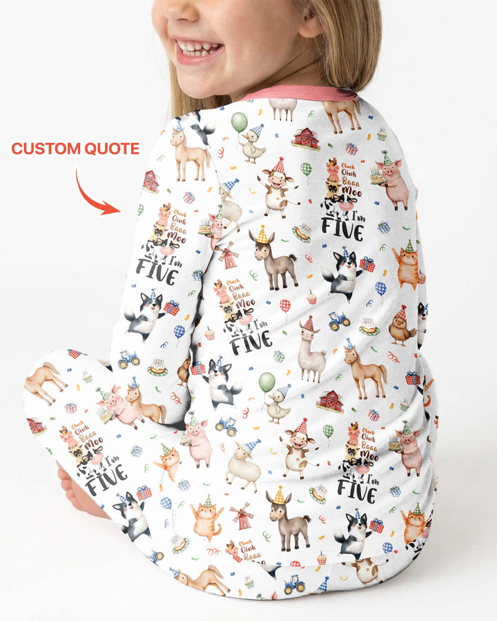 Zweiteiliges Langarm-Pyjama-Set mit Sommerfrüchten