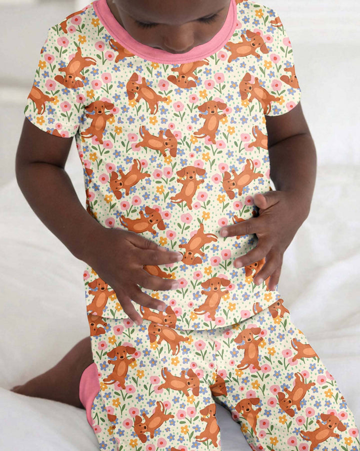 Zweiteiliges, kurzärmliges Pyjama-Set mit Marienkäfern