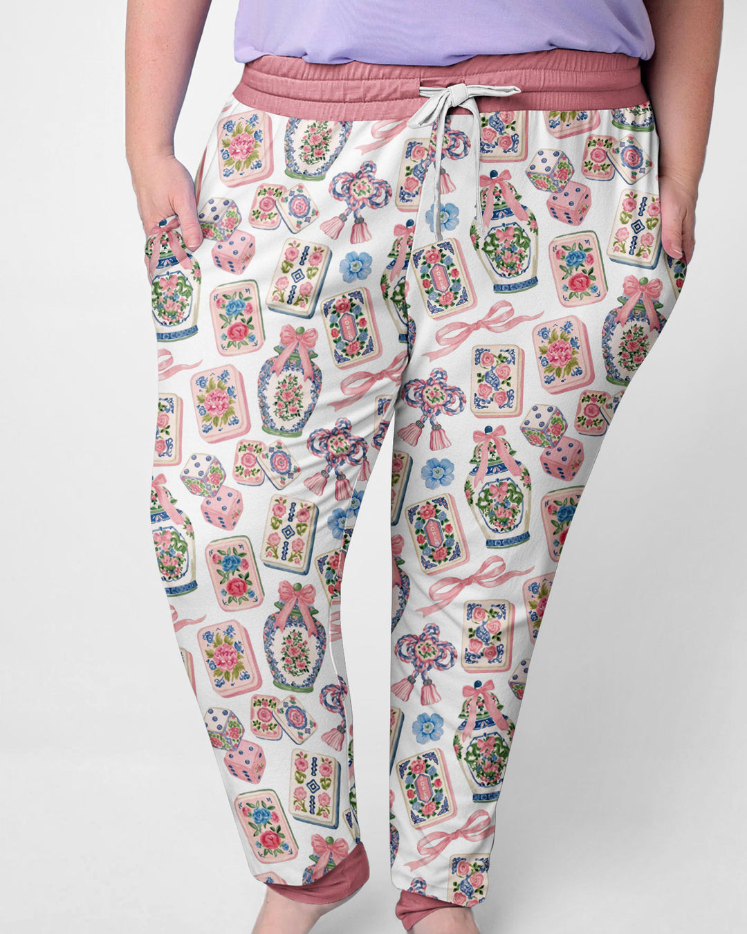 Chinoiserie Mahjong Mommy & Me Matching Bamboo Women Pajama Set