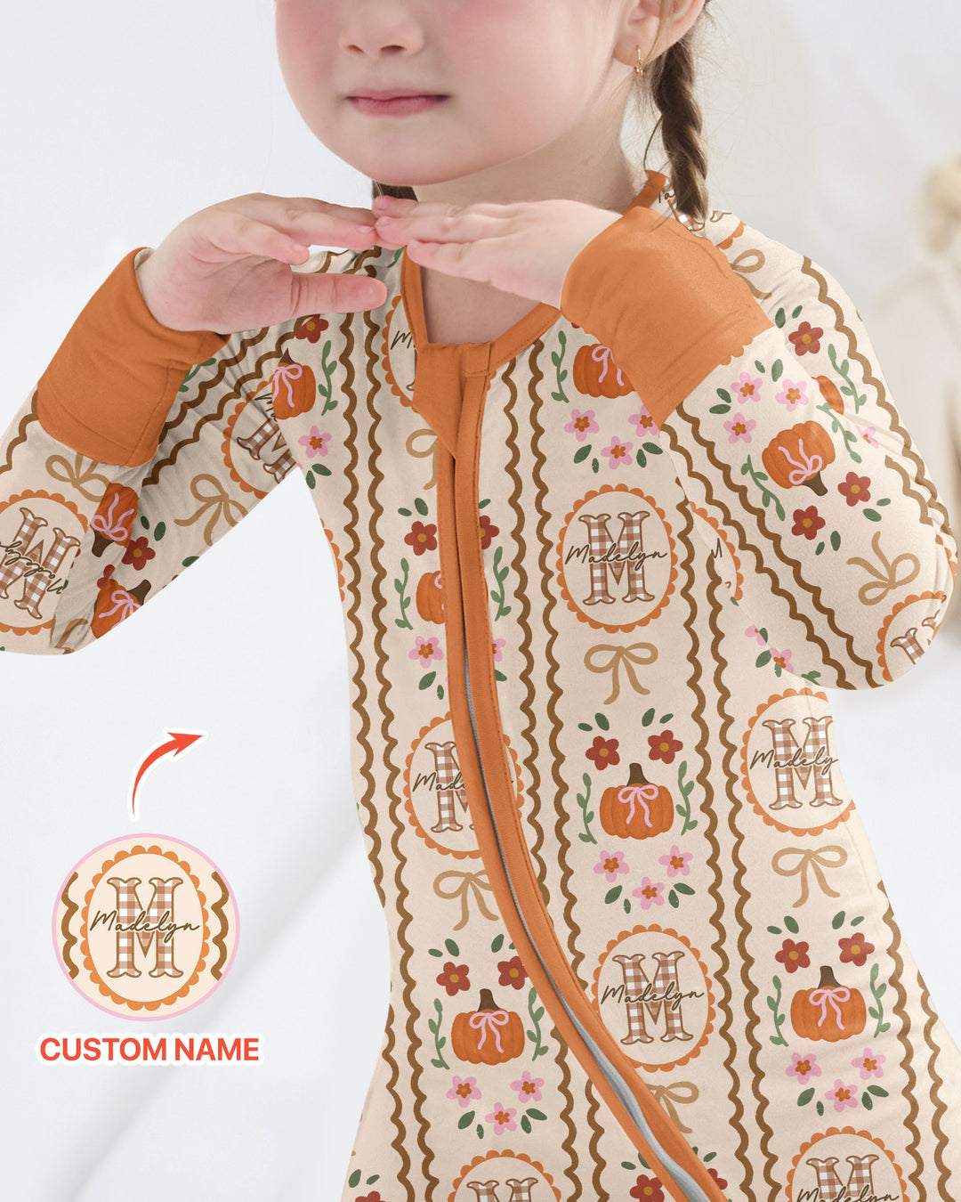 Custom Name Pumpkin Cottage Bamboo Convertible Zippy