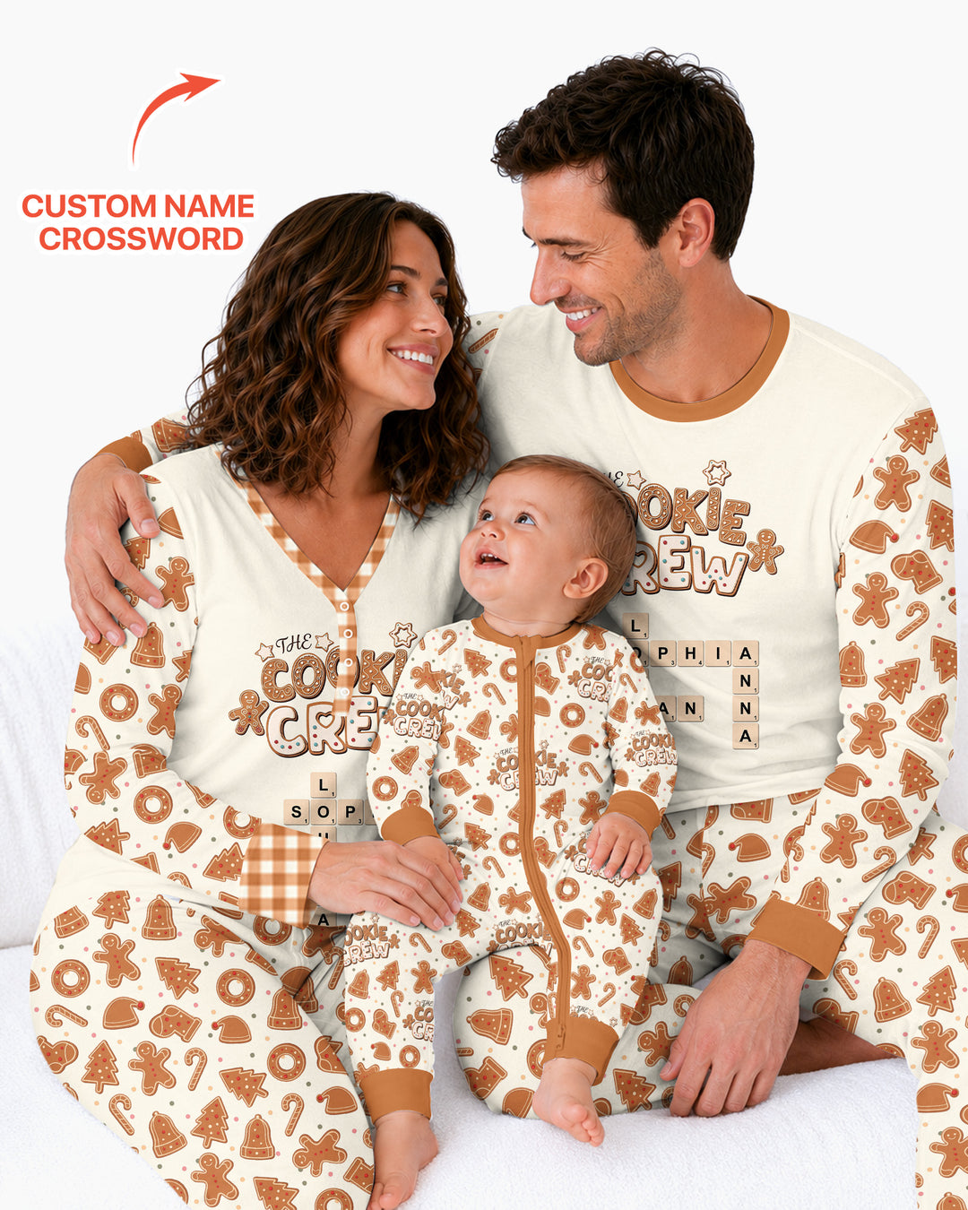 Custom Crossword Cookie Crew Bamboo Women Pajama Set