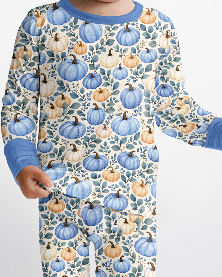 Pumpkin Cozy Fall Bamboo Two Piece Long Sleeve Pajama Set