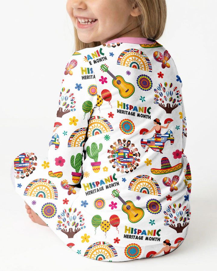 Zweiteiliges Langarm-Pyjama-Set mit Sommerfrüchten