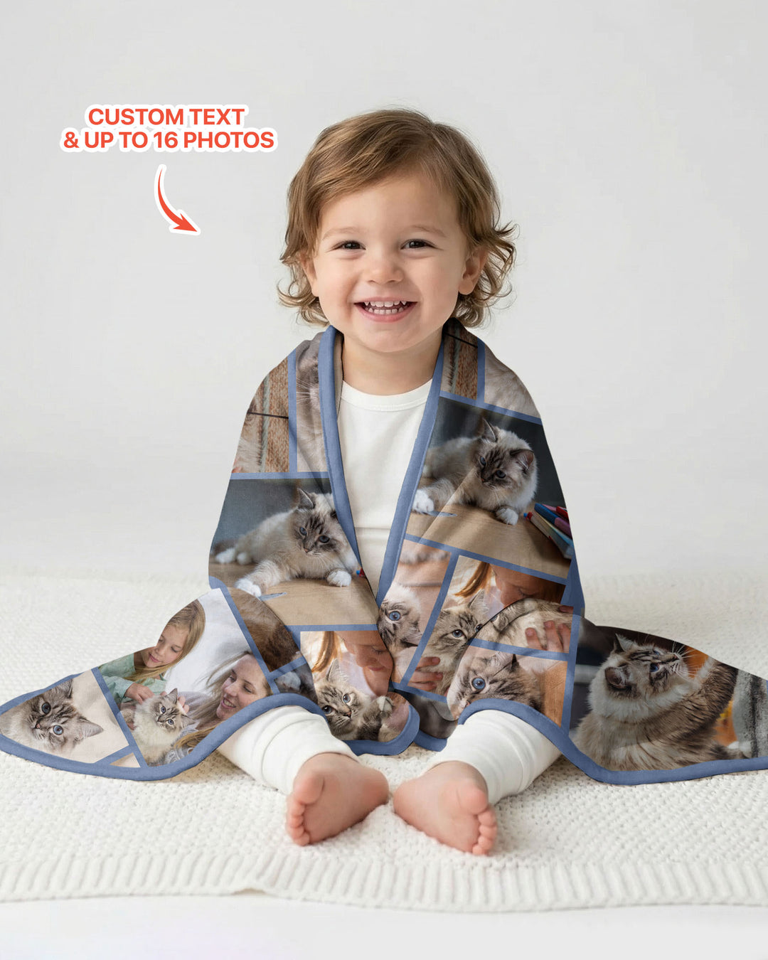 Custom Pet Photo Collage Bamboo Blanket