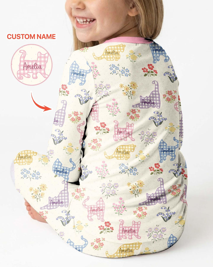 Zweiteiliges Langarm-Pyjama-Set mit Sommerfrüchten