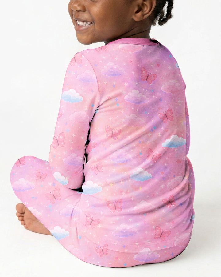 Zweiteiliges Langarm-Pyjama-Set mit Sommerfrüchten
