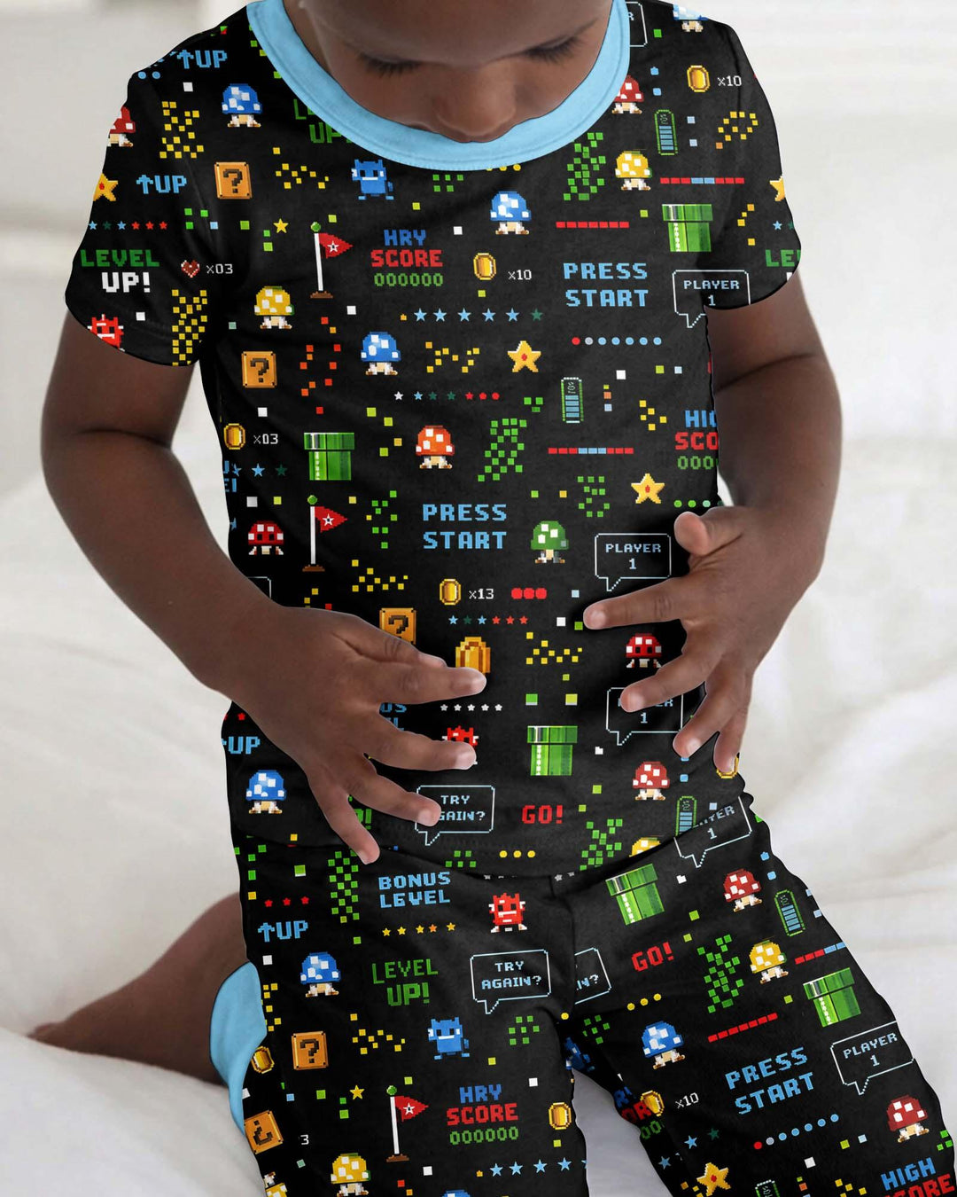 Zweiteiliges, kurzärmliges Pyjama-Set mit Marienkäfern