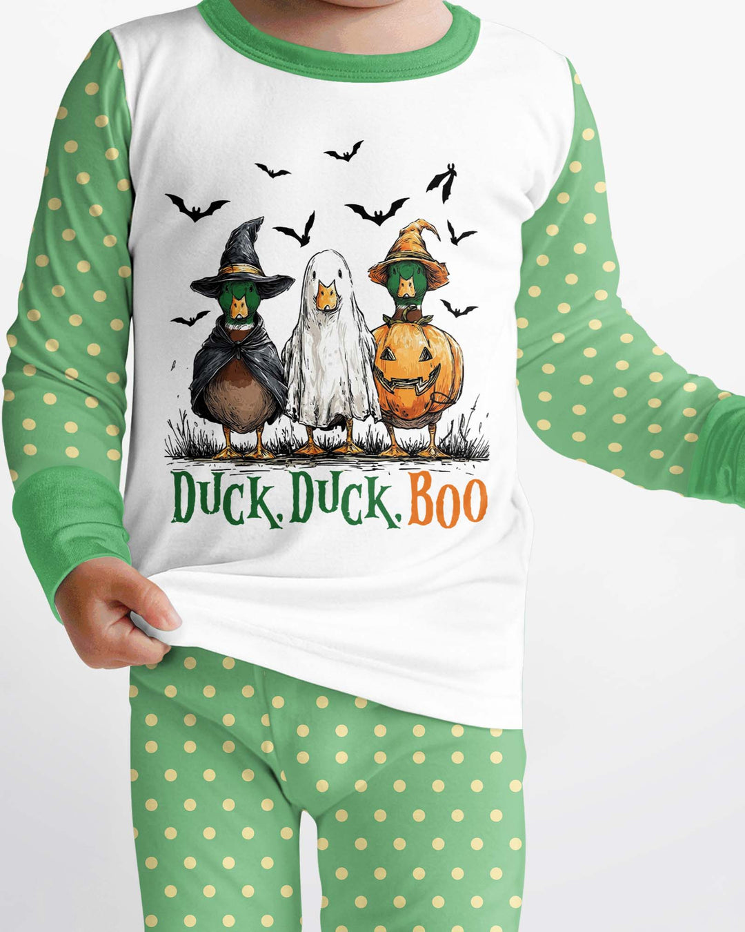 Duck Duck Boo Bamboo Two Piece Long Sleeve Pajama Set