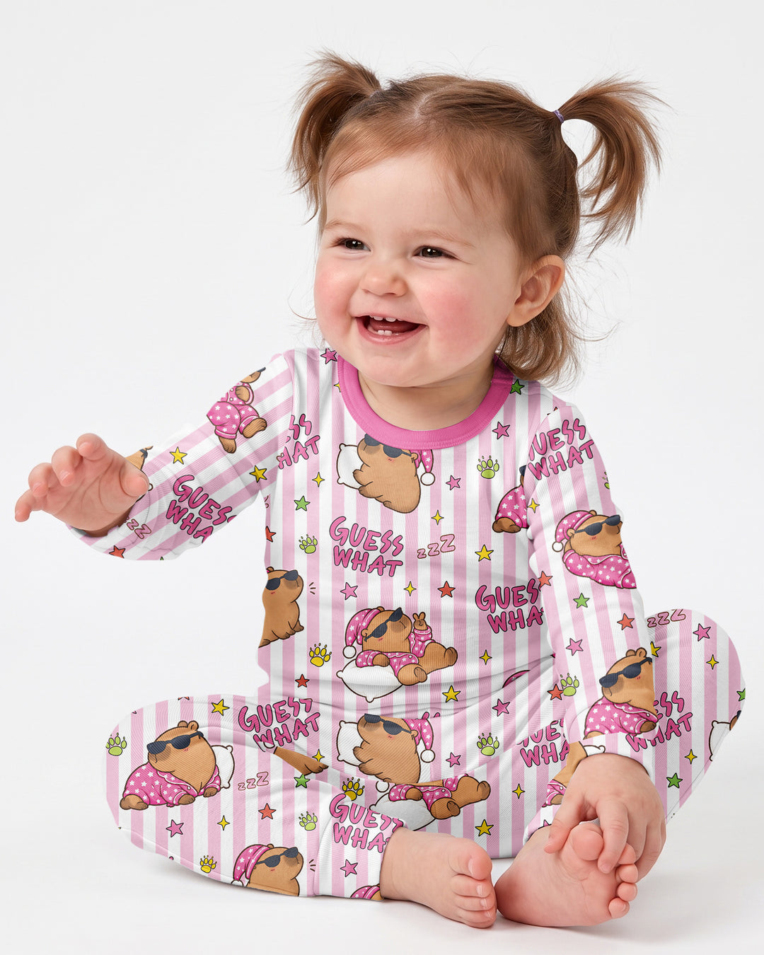 Sleepy Capybara Bamboo Two Piece Long Sleeve Pajama Set