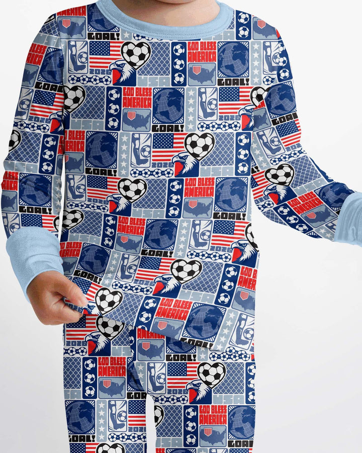 Zweiteiliges Langarm-Pyjama-Set mit Sommerfrüchten