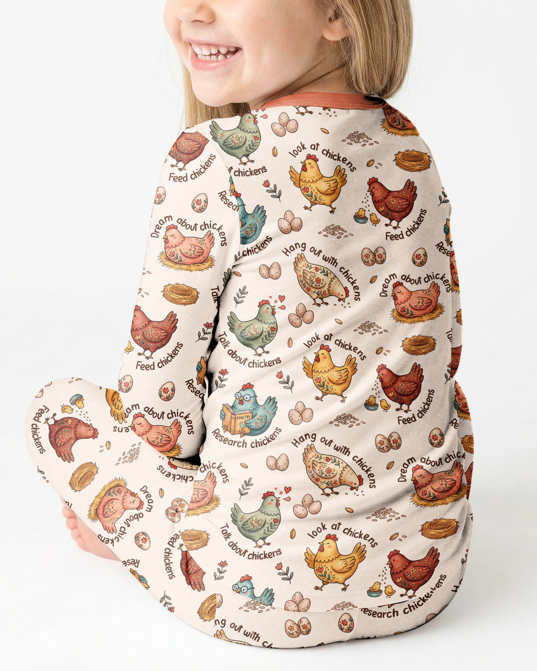 Zweiteiliges Langarm-Pyjama-Set mit Sommerfrüchten