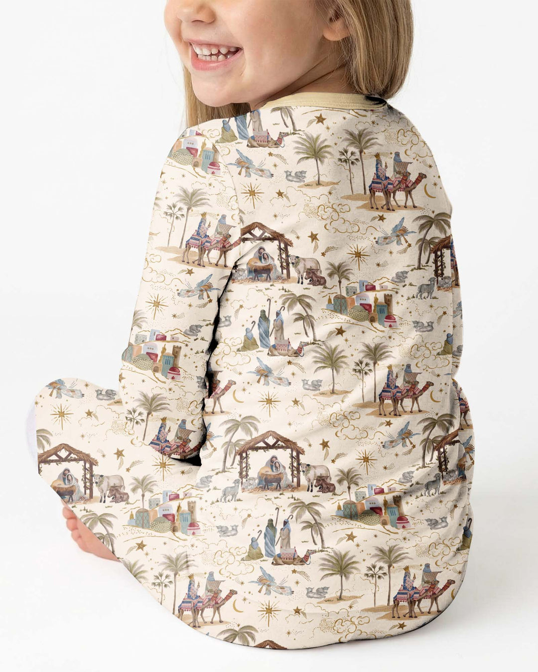 Silent Night Nativity Bamboo Two Piece Long Sleeve Pajama Set