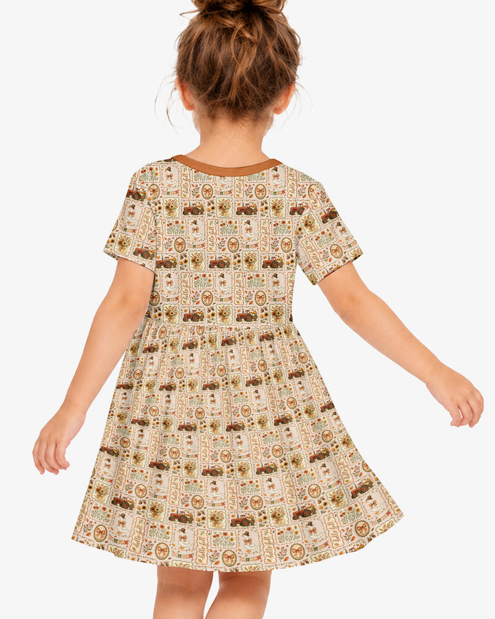Farmhouse Fall Goose Family Matching Bamboo Twirl Dress