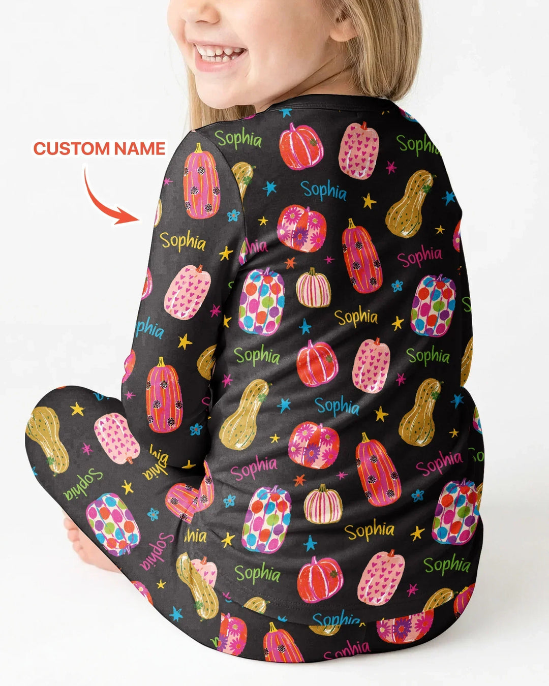 Zweiteiliges Langarm-Pyjama-Set mit Sommerfrüchten