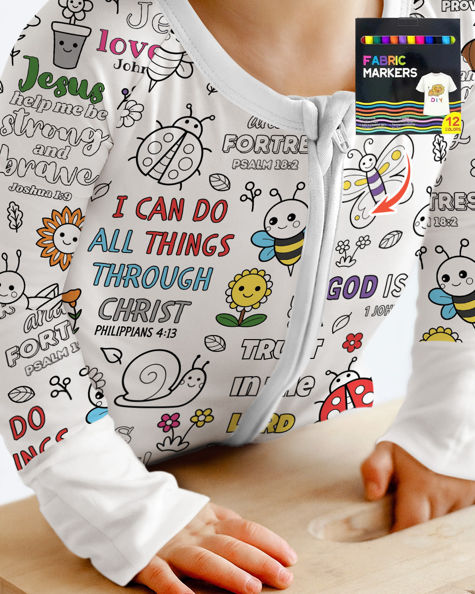Joyful Garden Bible Verse Colorable Bamboo Convertible Zippy