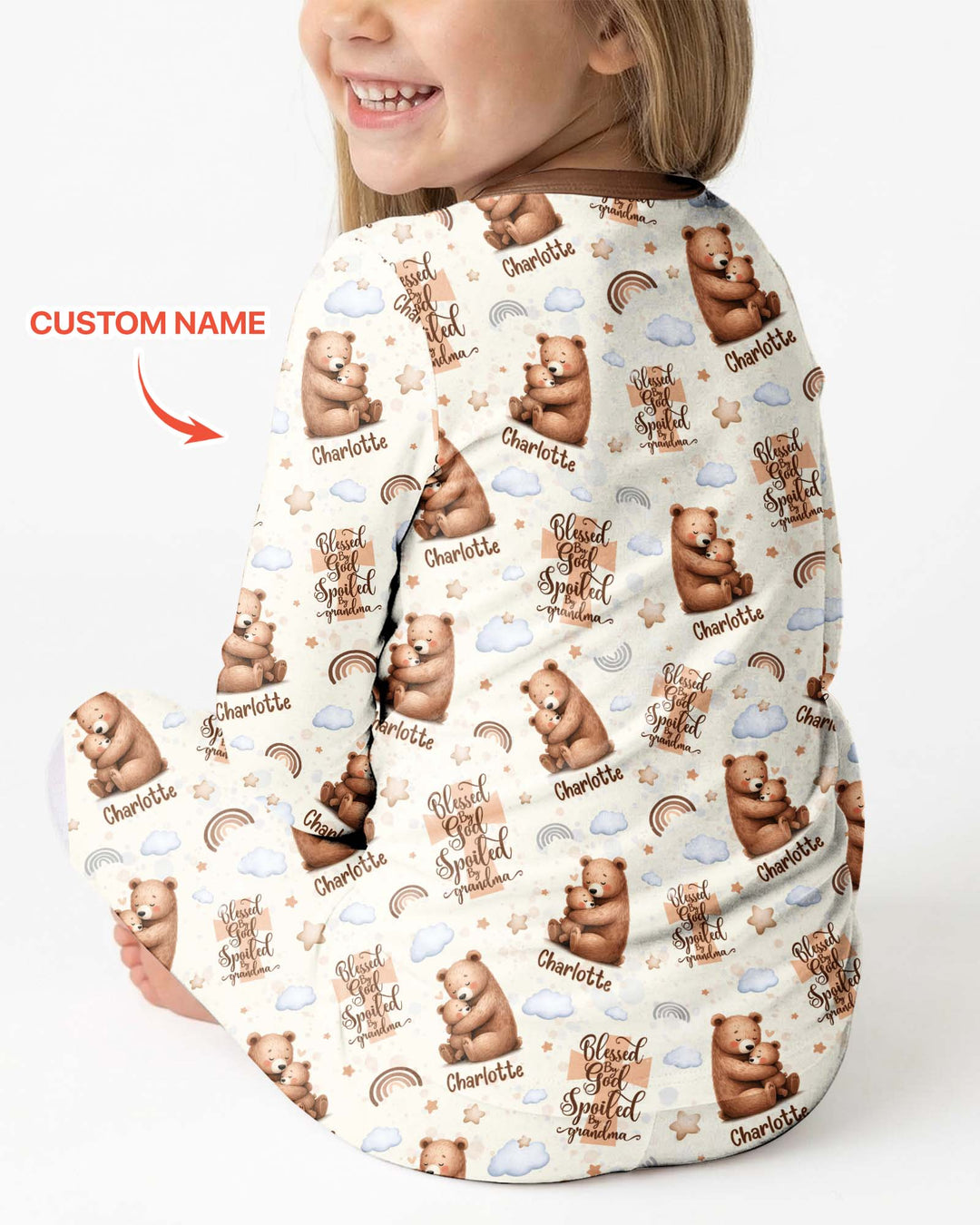 Zweiteiliges Langarm-Pyjama-Set mit Sommerfrüchten