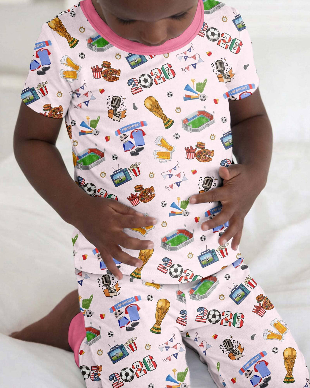 Zweiteiliges, kurzärmliges Pyjama-Set mit Marienkäfern