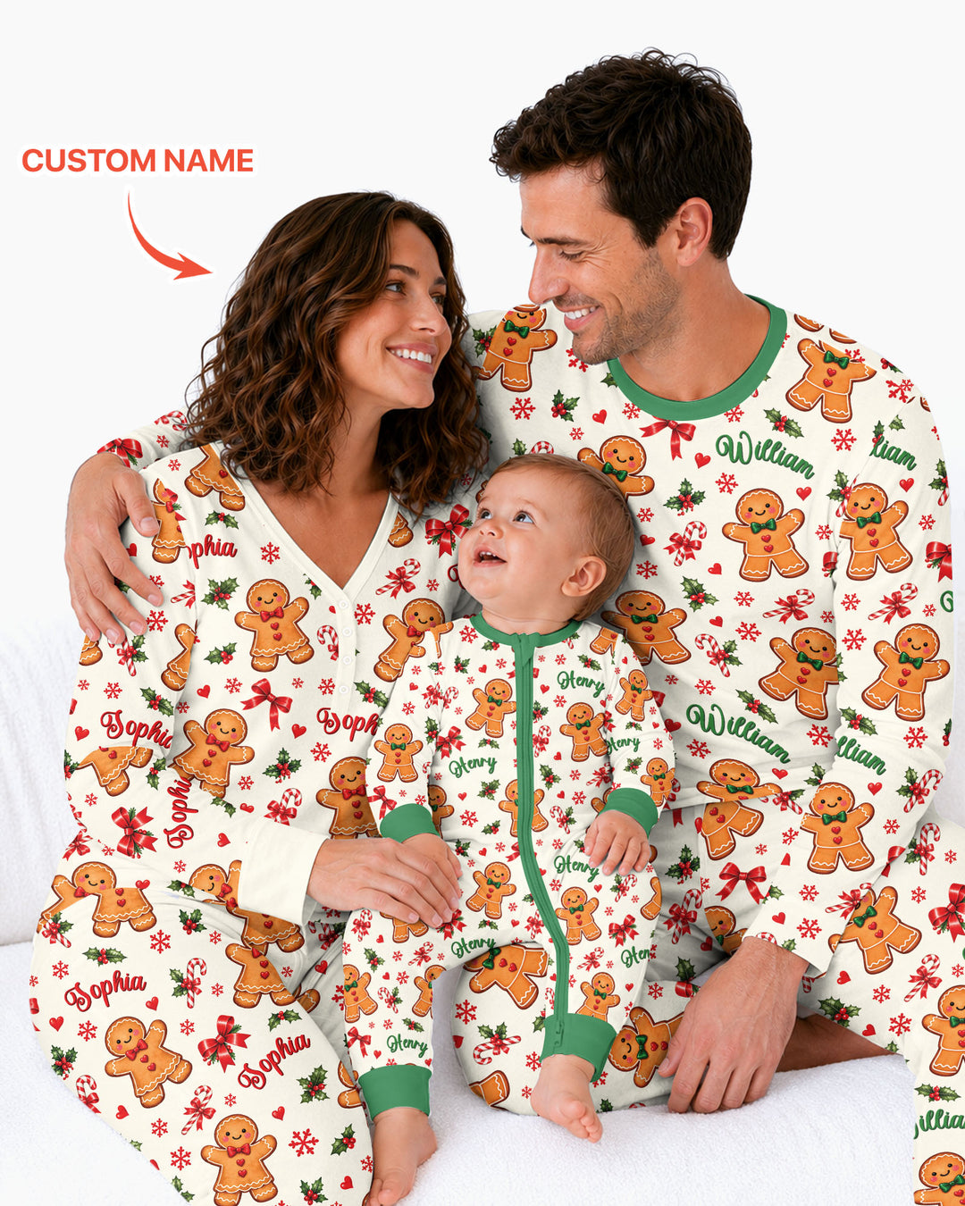 Custom Name Gingerbread Bamboo Women Pajama Set