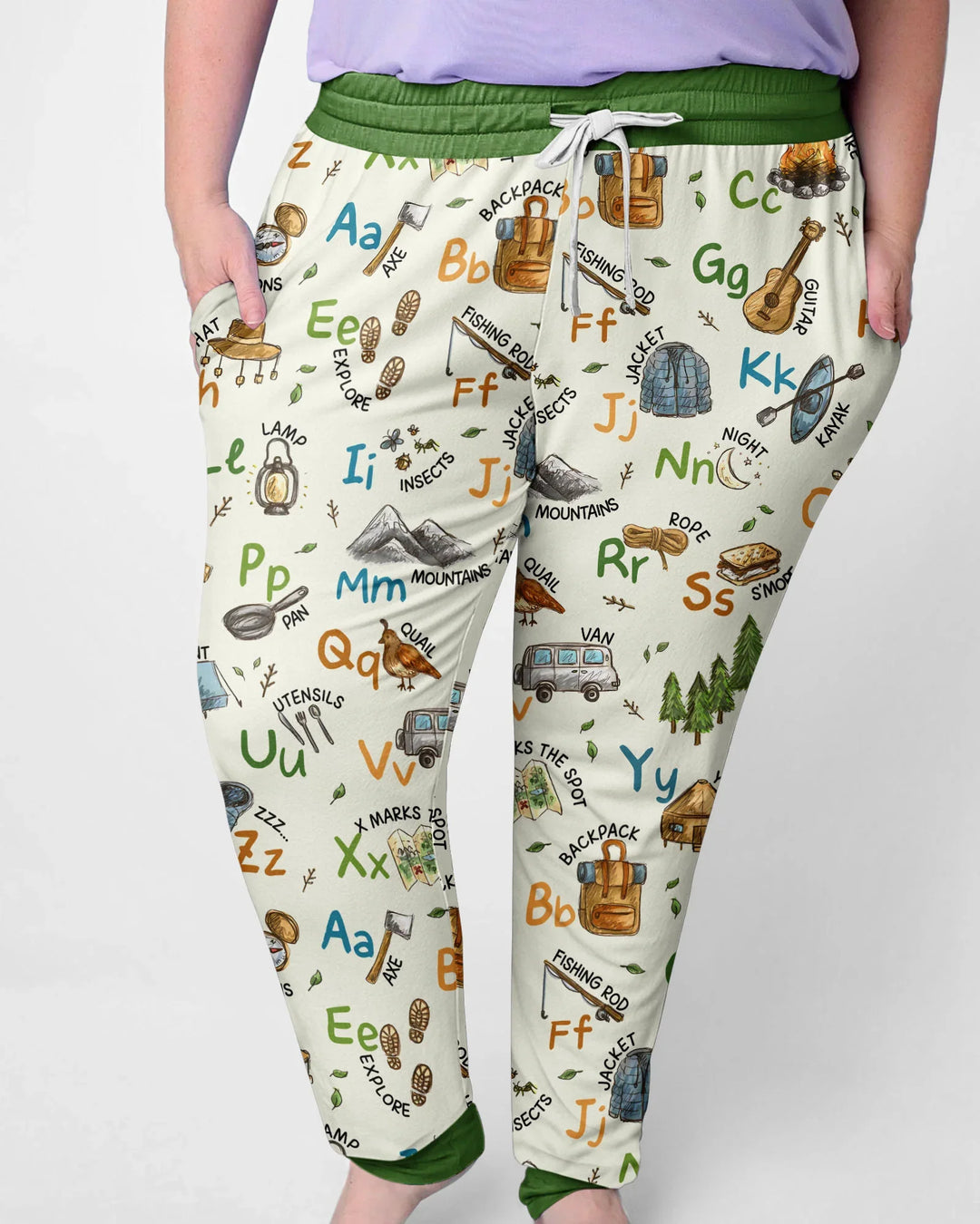 Adventure Alphabet ABCs Summer Camp Bamboo Women Pajama Set