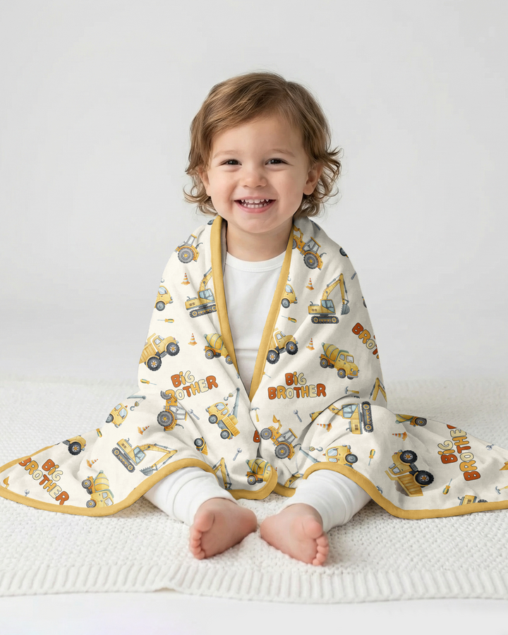 Custom Construction Matching Sibling Bamboo Blanket