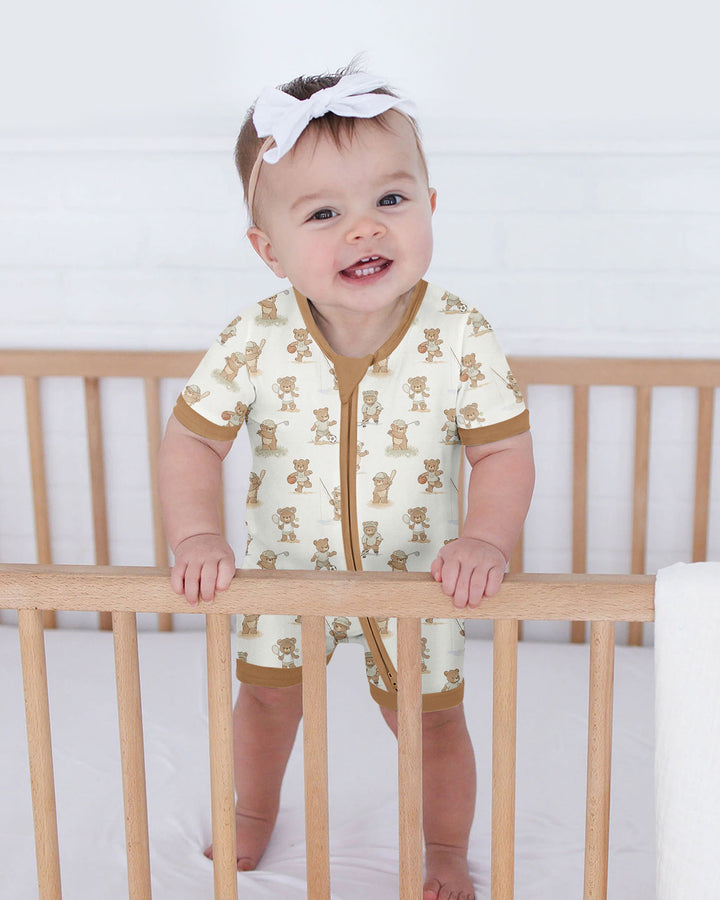 Little Sports Bears Bamboo Shorty Zippy