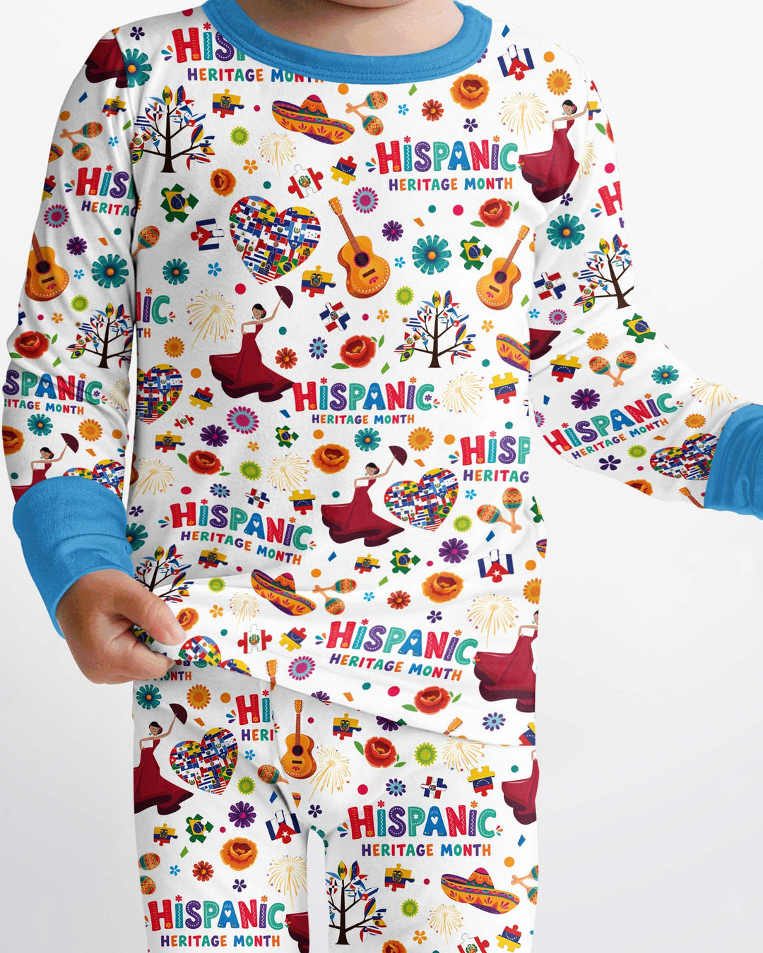 Fiesta Hispanic Heritage Month Bamboo Two Piece Long Sleeve Pajama Set
