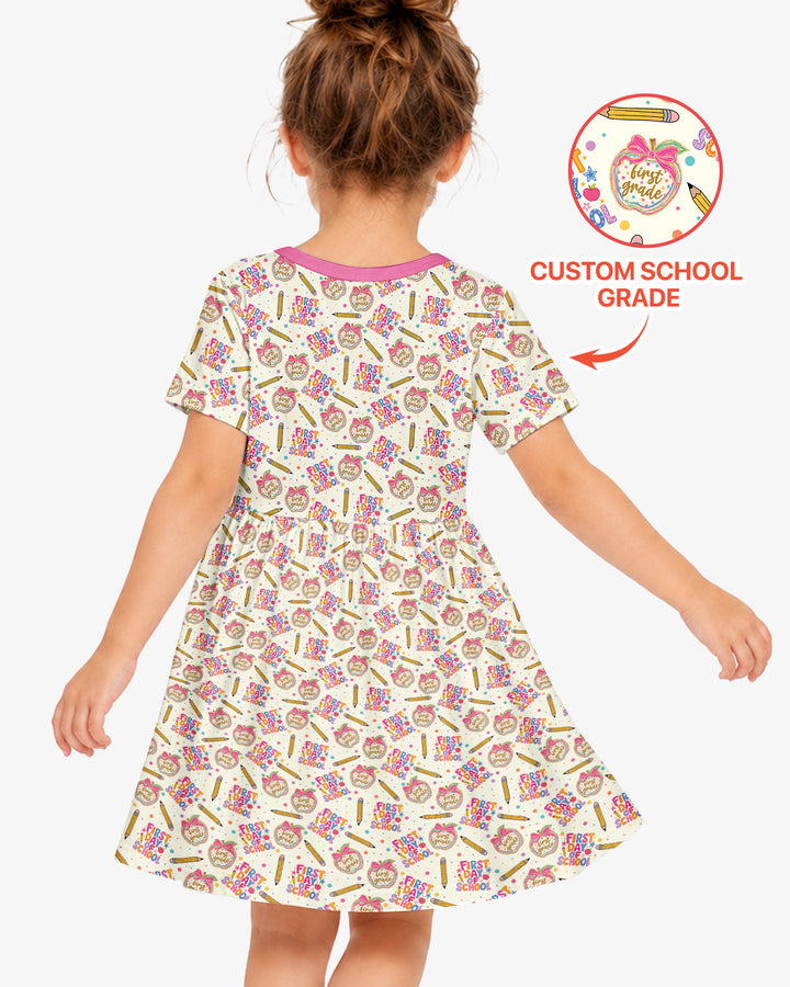Custom School Grade First Day Cutie Bamboo Twirl Dress