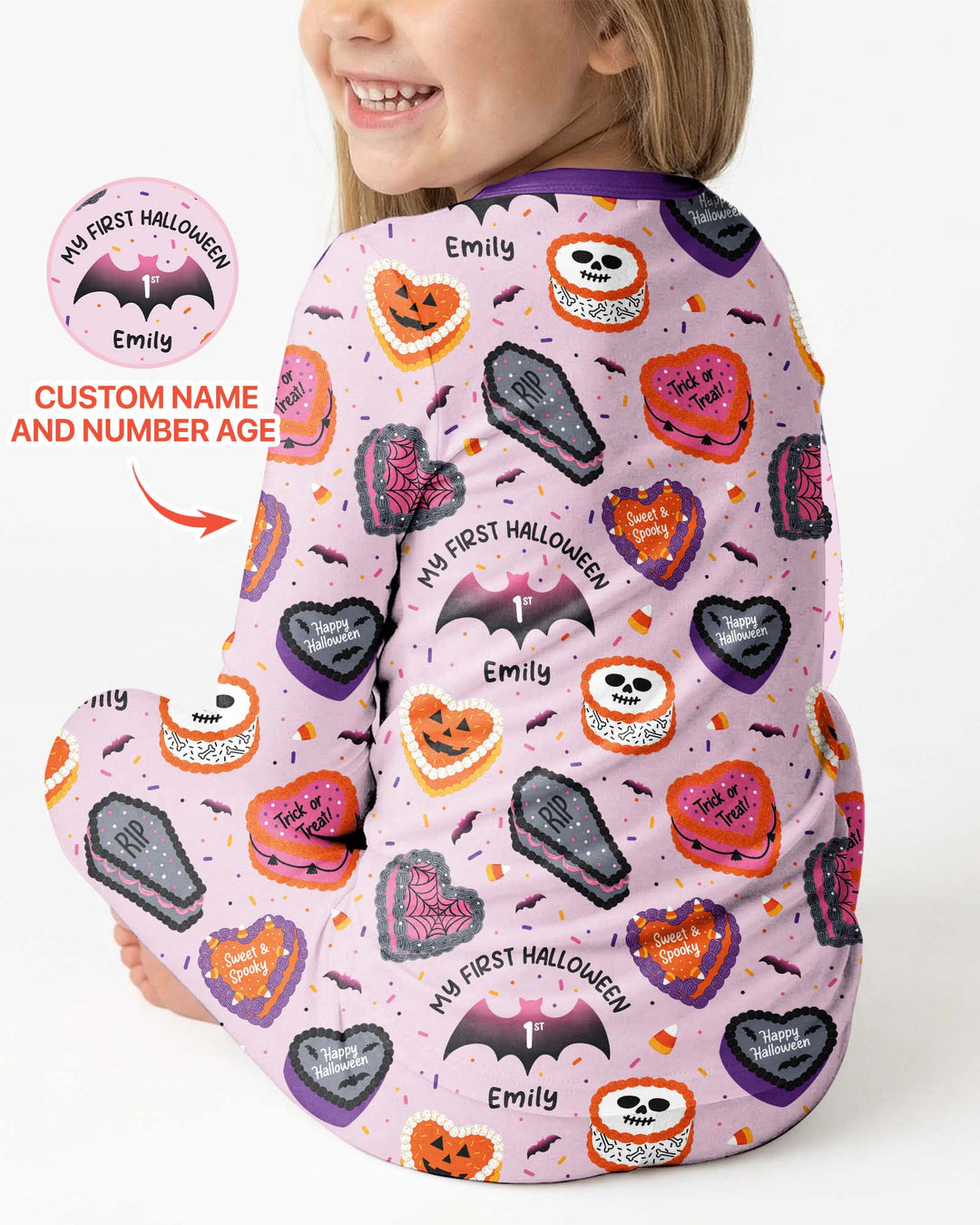 Halloween Is My Birthday Custom Name Bamboo Two Piece Long Sleeve Pajama Set