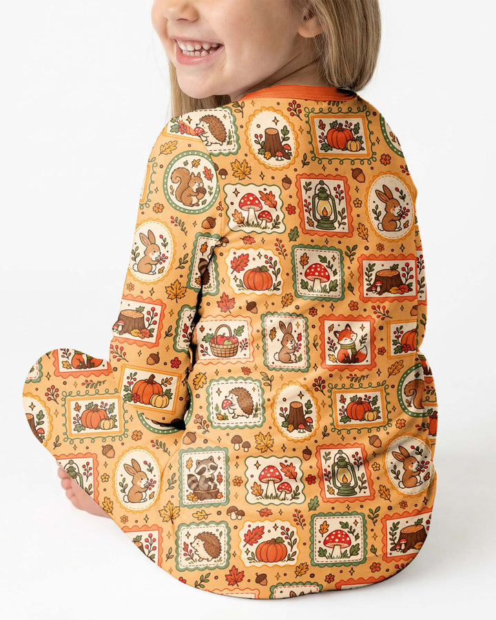 Woodland Animal Fall Bamboo Two Piece Long Sleeve Pajama Set