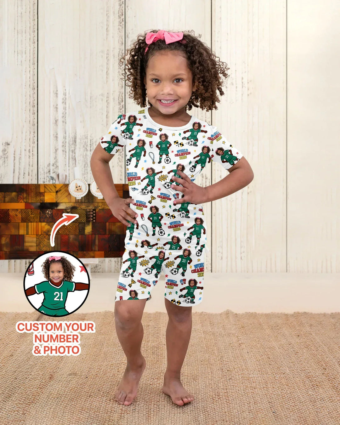 Zweiteiliges Pyjama-Set mit kurzen Ärmeln und Shorts im Sommer-Design